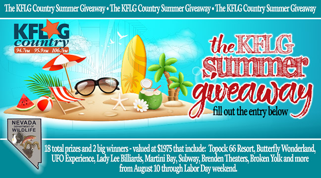Enter to win the online KFLG Country Summer 2026 Giveaway